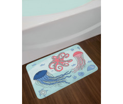 Cartoon Undersea Animal Bath Mat