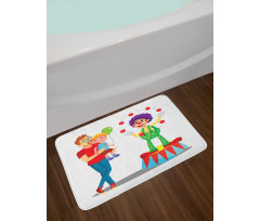 Father and Son Having Fun Bath Mat