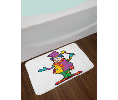 Whimsical Man with Magic Wand Bath Mat