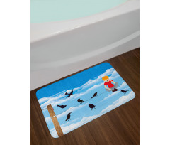 Boy and Avian Sky Bath Mat