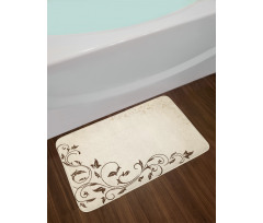 Grunge Grape Leaves Bath Mat