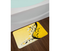 Butterfly Grape Leaves Art Bath Mat