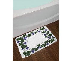 Grape Leaves Frame Graphic Bath Mat