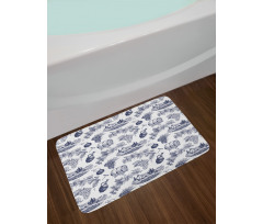 Monotone Vineyard Theme Art Bath Mat