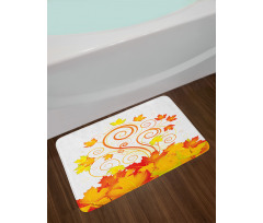 Warm Tones Grape Leaves Bath Mat