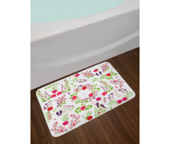 Spring Theme Rose Blossoms Bath Mat