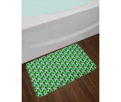 Green Tones Liana Leaves Art Bath Mat