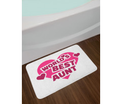 World's Best Aunt Lettering Bath Mat