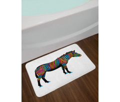 Animal Colorful Lines Bath Mat