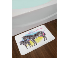 Zebras on Splashes Art Bath Mat