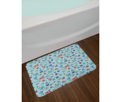 Summer Fruit Abstract Colors Bath Mat