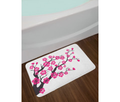 Floral Sakura Tree Bath Mat