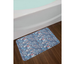 Oriental Petals on Stripes Bath Mat