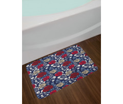 Romantic Botany Roses Art Bath Mat