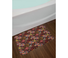 Jumble Warm Tone Floral Bath Mat