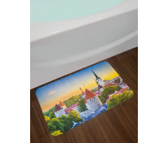 Estonia Historic Town Sunset Bath Mat