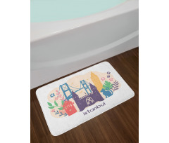 Floral Istanbul Landmarks Bath Mat