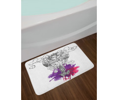 Sketch Retro Aircraft Bath Mat