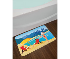 Relaxing on the Exotic Beach Bath Mat