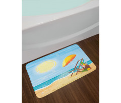 Sea Shore Beach Umbrella Bath Mat