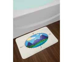 Adventurous Compass Design Bath Mat