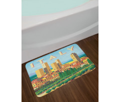 Summer Season Rural Landscape Bath Mat