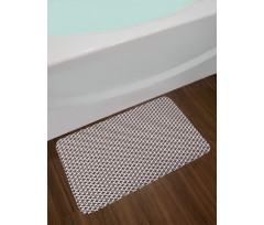 Monochrome Floral Hexagons Bath Mat