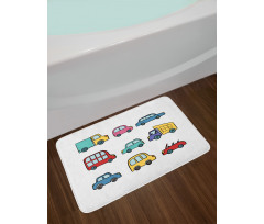 Cartoon Cars Bath Mat