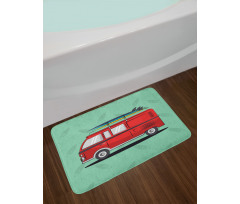 Van with Surf Boards Bath Mat