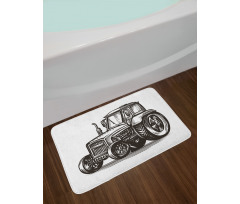 Farming Tractor Art Bath Mat