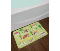 Street Food Festival Fun Bath Mat