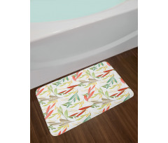 Abstract Modern Leaves Bath Mat