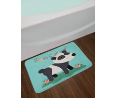 Children's Party with Flowers Bath Mat