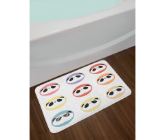 Round with Animal Faces Fun Bath Mat