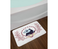 Fluffy Mammal and Flowers Bath Mat