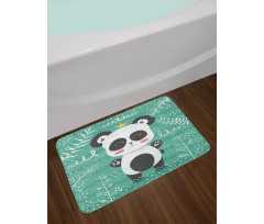 Woodland Items Drawn by Hand Bath Mat