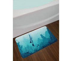 Freedivers and Coral Reef Bath Mat