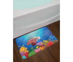 Colorful Marine Scenery Bath Mat