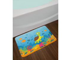 Funny Turtle Fish Types Bath Mat