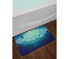 Jellyfish Corals Mammals Bath Mat