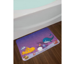 Oceanic Creatures Coral Bath Mat