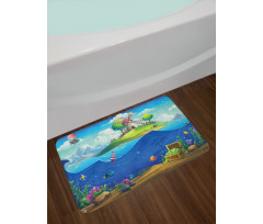 Undersea and an Island Bath Mat