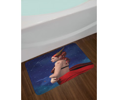 Taurus Girl Horns Sign Bath Mat