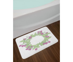 Raspberry Wreath Bath Mat