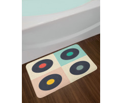 Pastel Record Discs Bath Mat