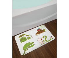 Snake Frog Ninja Reptile Bath Mat