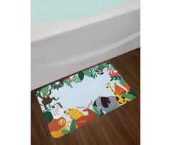 Wild Fauna and Exotic Leaves Bath Mat