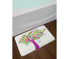 Flower Butterflies Bath Mat