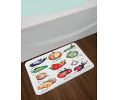 Sketchy Hand Drawn Items Bath Mat