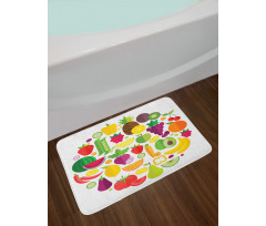 Fruits and Veggies Design Bath Mat